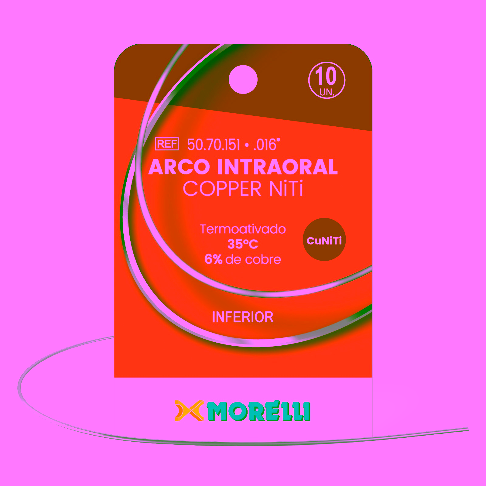 Arco Intraoral Copper NiTi 35°C Inferior Redondo Ø 0,40mm (.016")
