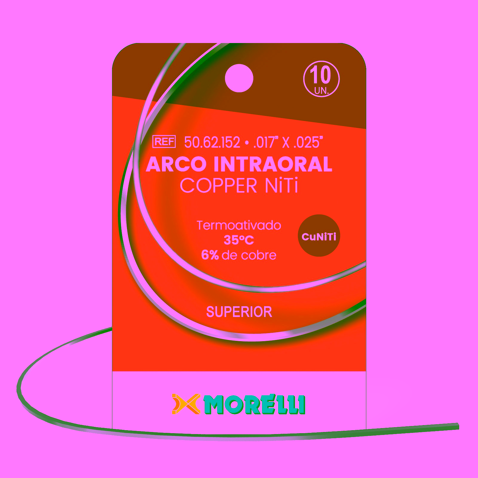 Arco Intraoral Copper NiTi 35°C Superior Rectangular 0,43x0,63mm (.017"x.025")
