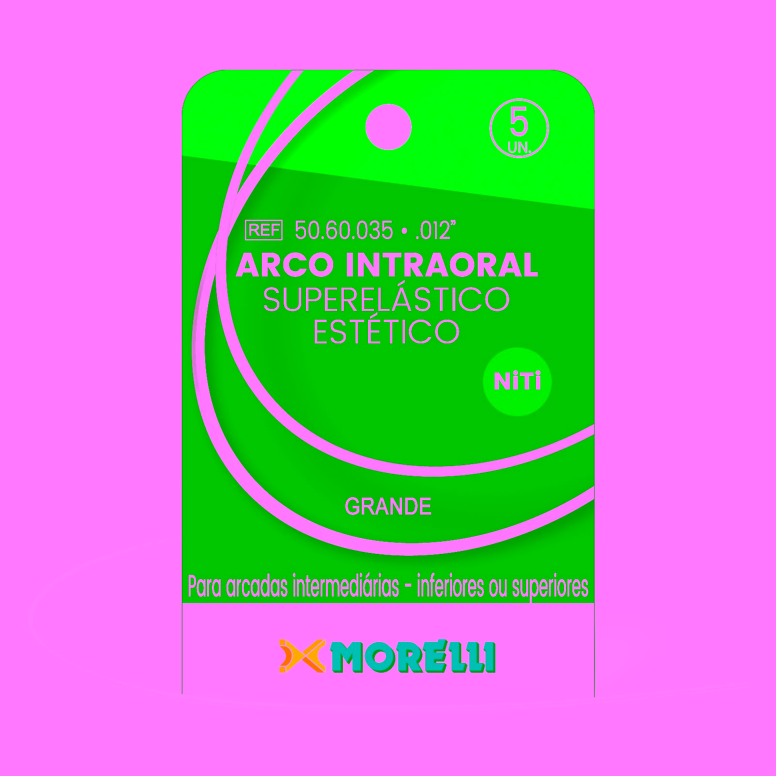 Arco Intraoral Estético Superelástico Grande NiTi Redondo Ø0,30mm (.012")