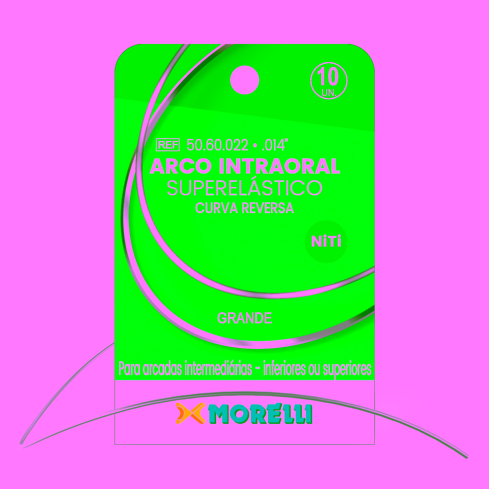 Arco Intraoral Reverso Spee Superelástico Grande NiTi Redondo Ø0,35mm (.014")