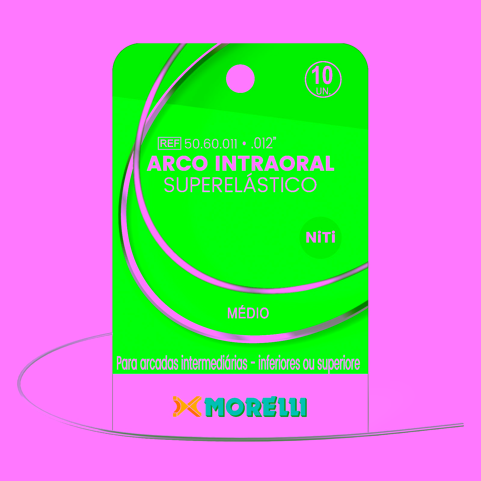 Arco Intraoral Superelástico Grande STD NiTi Redondo Ø0,30mm (.012")