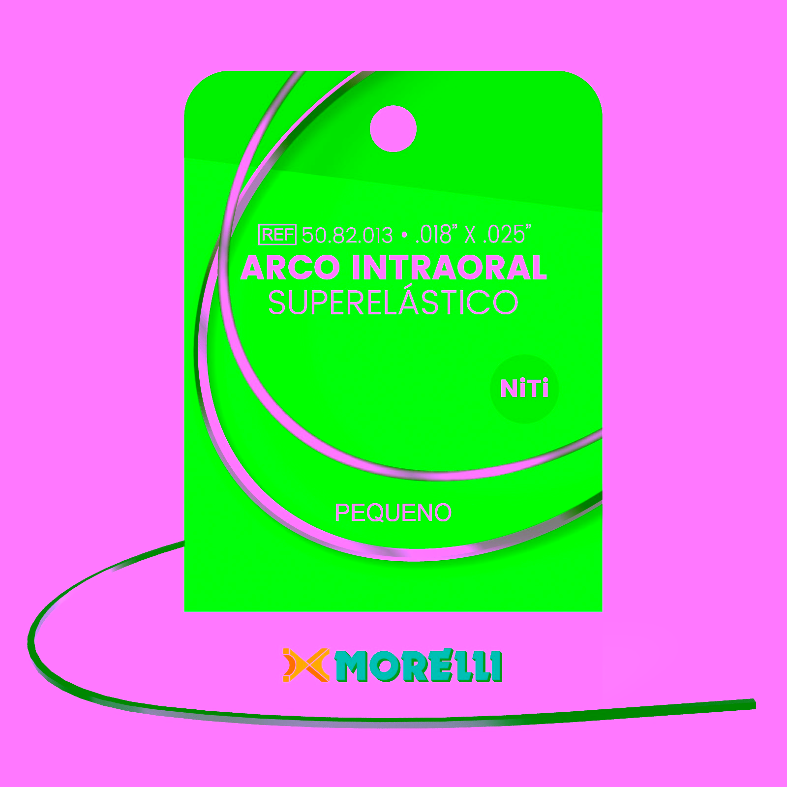 Arco Intraoral Superelástico Pequeño NiTi Rectangular 0,45x0,63mm(.018"x.025")
