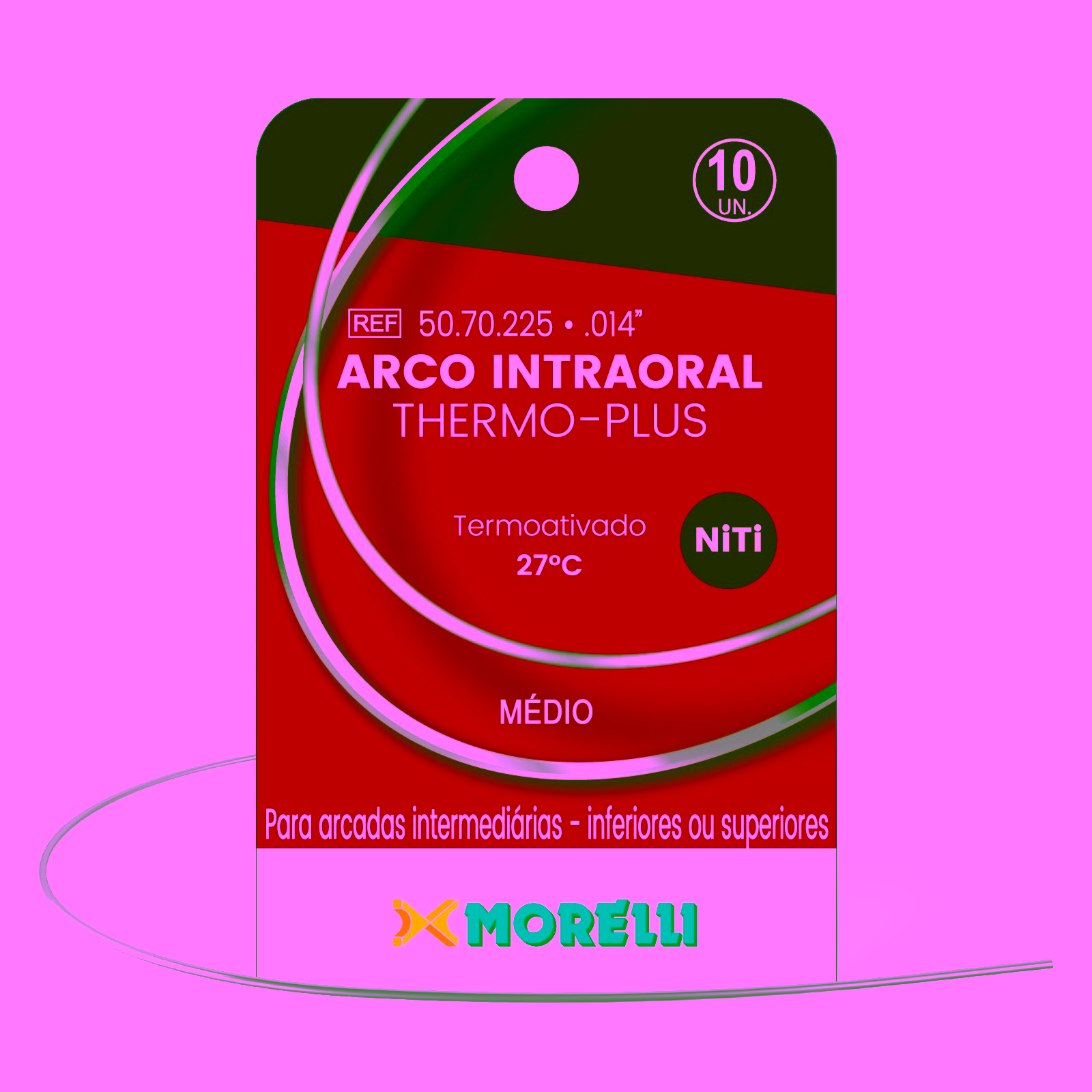 Arco Intraoral Thermo Plus Medio NiTi Redondo Ø0,35mm (.014")