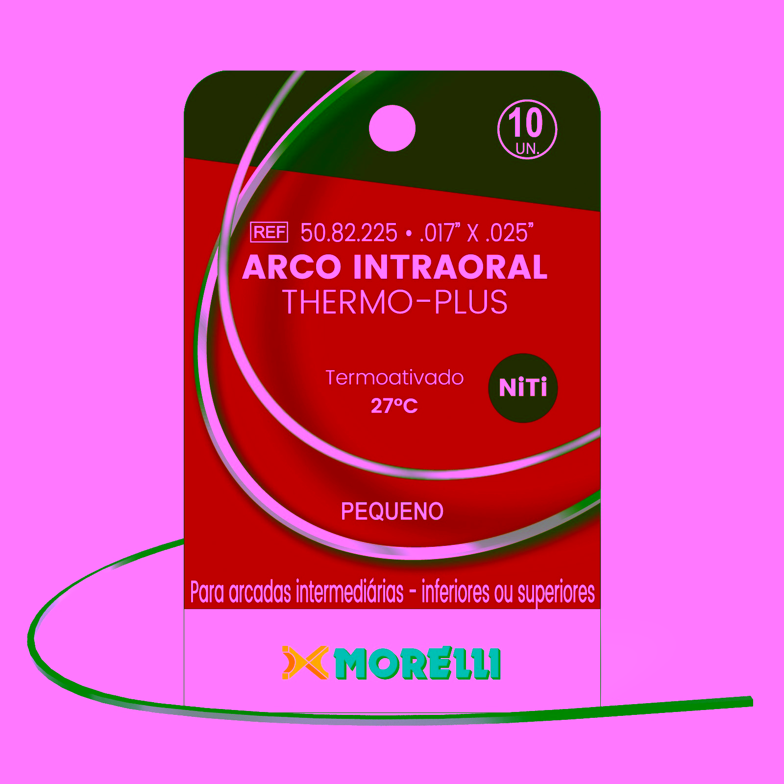 Arco Intraoral Thermo Plus Pequeño NiTi Rectangular 0,43x0,63mm(.017"x.025")