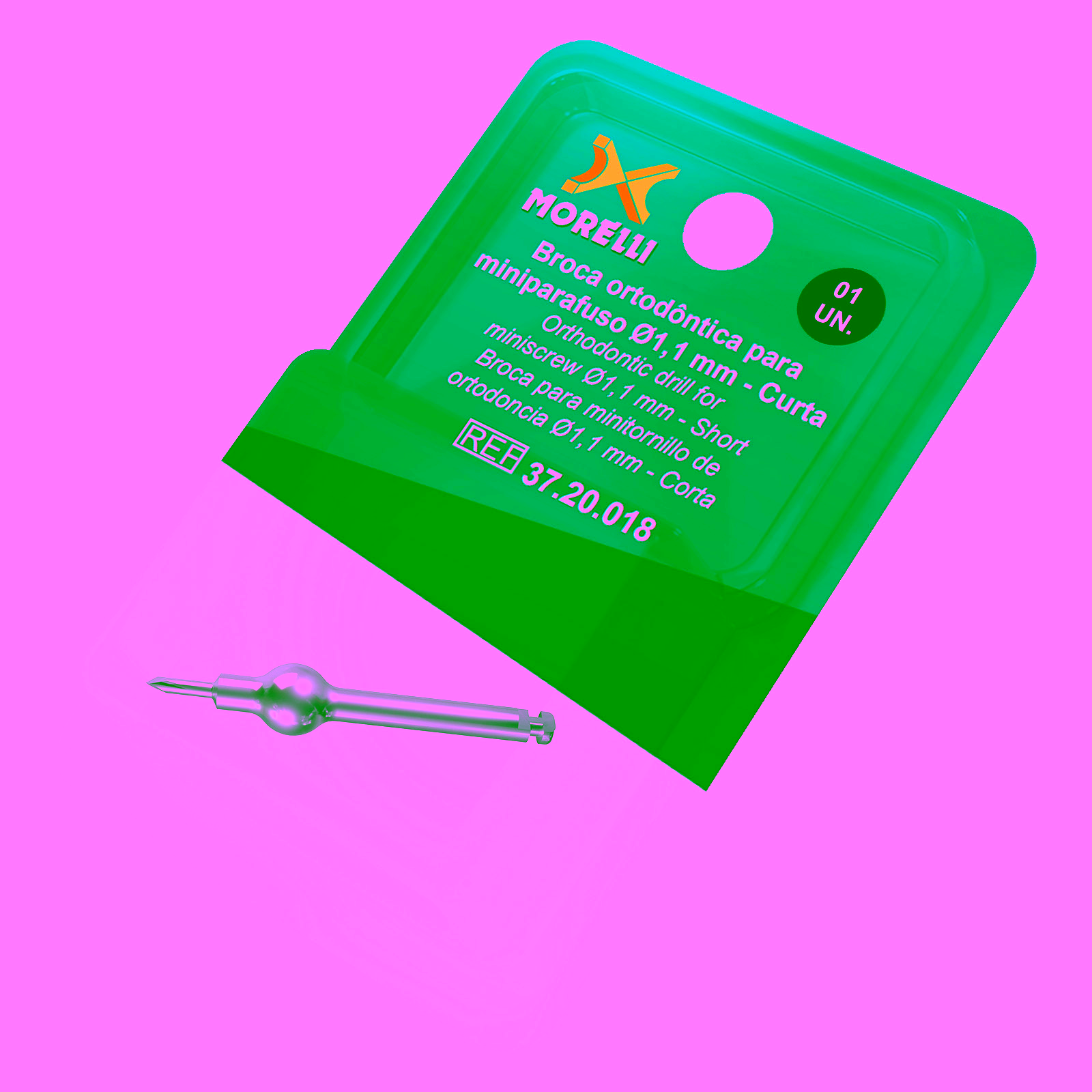 Broca para minitornillo de ortodoncia Ø1,1 mm - Corta