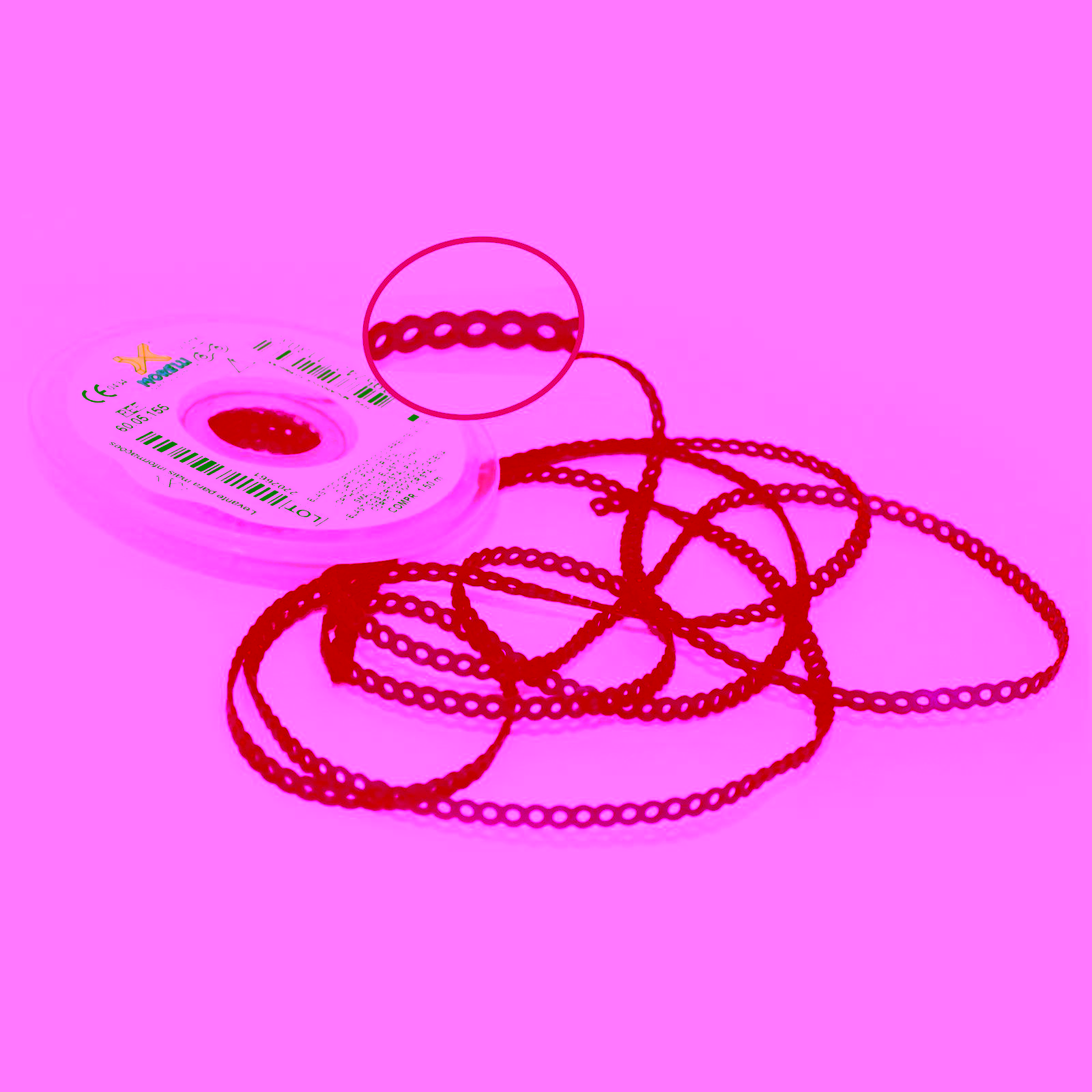 Elástico Cadena Corto Pink Cristal 1,5m