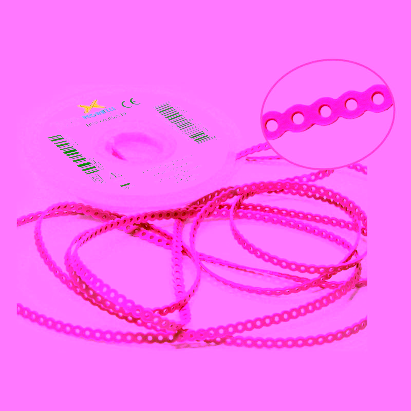 Elástico Cadena Corto Rosa Bebé 1,5m