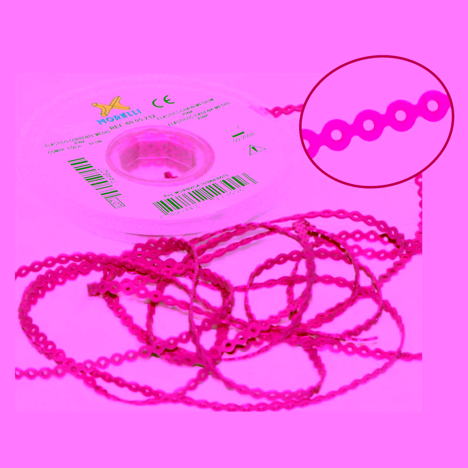 Elástico Cadena Medio Rosa 1,5m