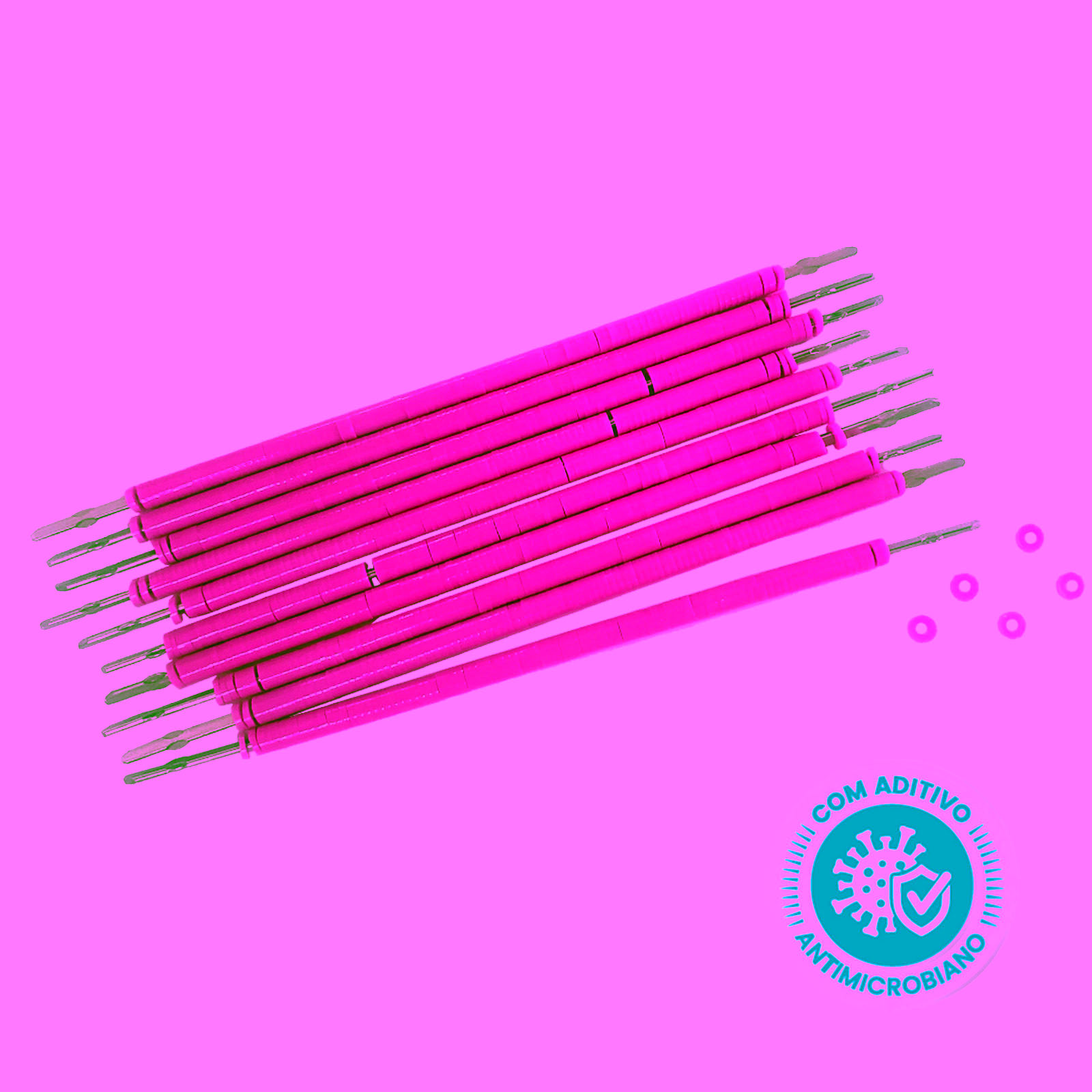 Elástico Ligadura em Báston Antimicrobiano Rosa Chicle