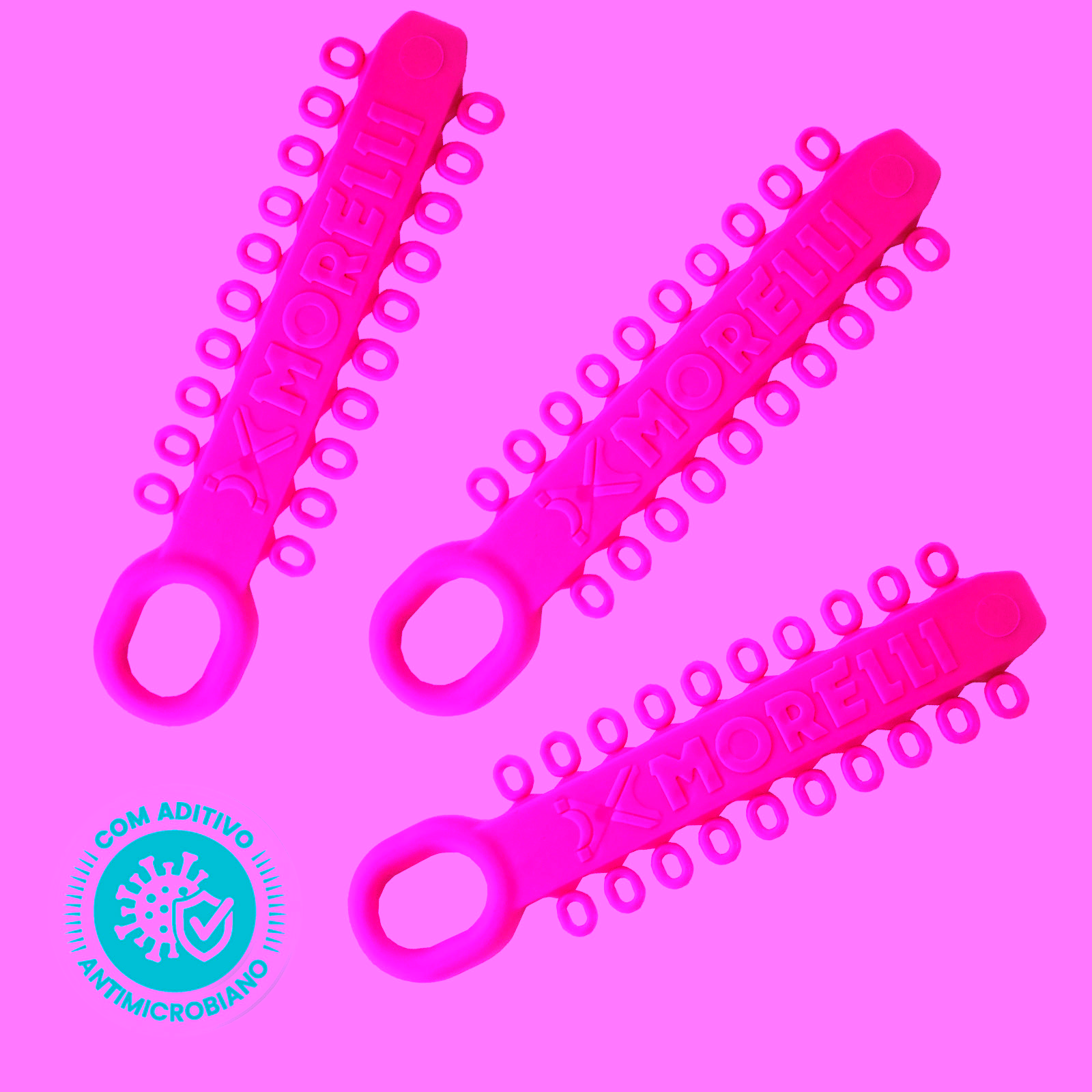 Elástico Ligadura en Modulos Antimicrobiano Rosa Chicle