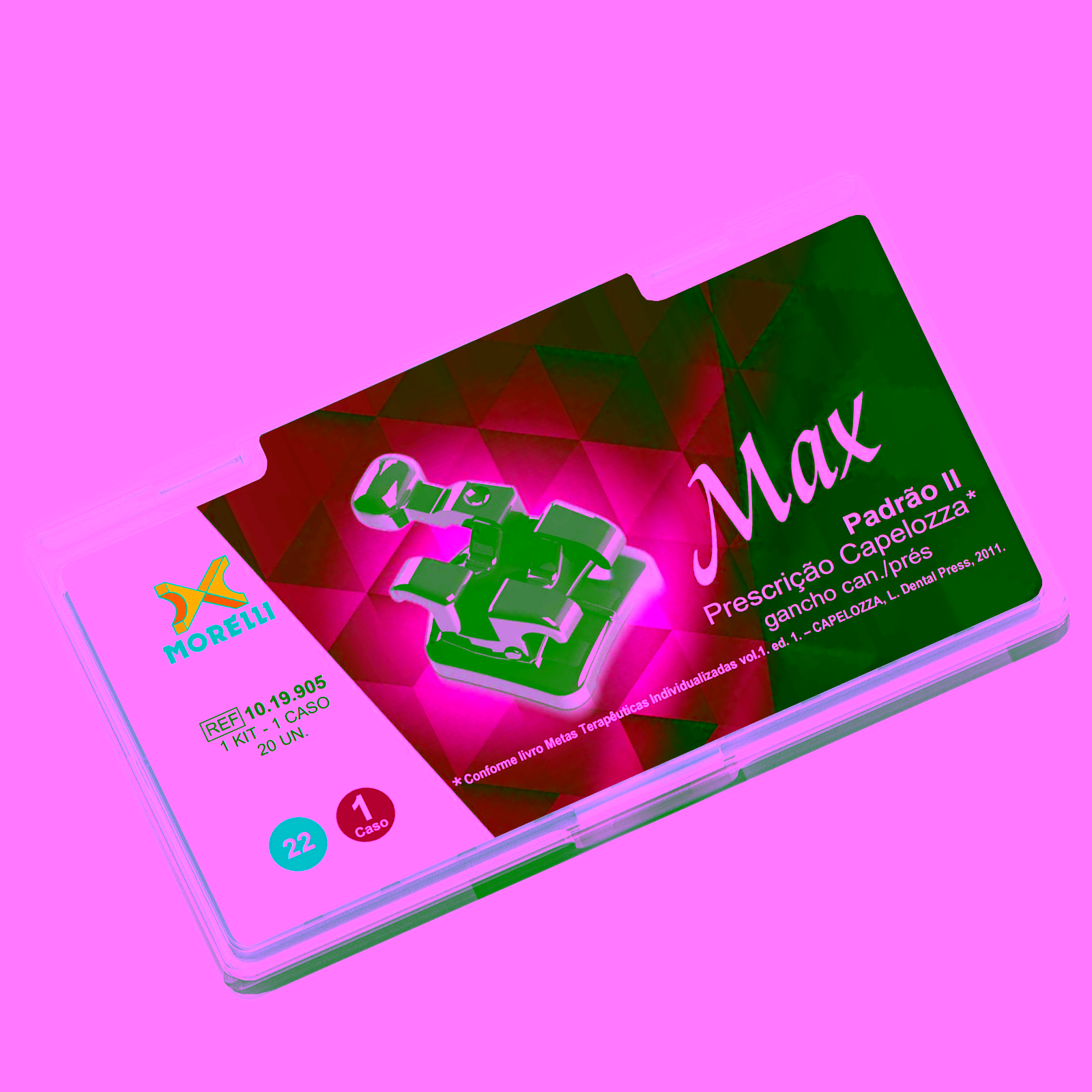Kit de Brackets 01 caso Prescripción Capelozza Max Standard II .022" Gancho Can./Prés