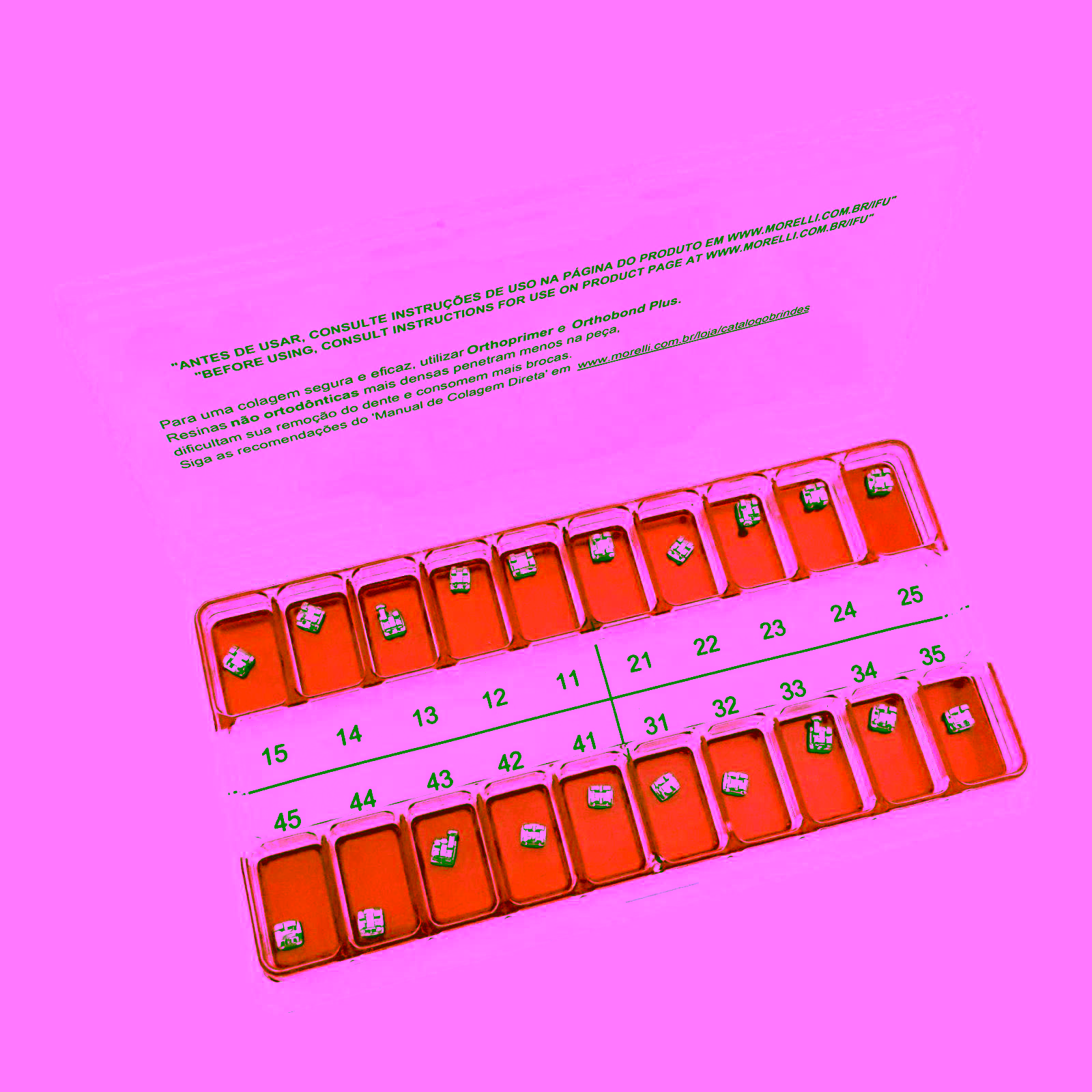 Kit de Brackets 01 caso Prescripción Edgewise Slim .018" Gancho Can.
