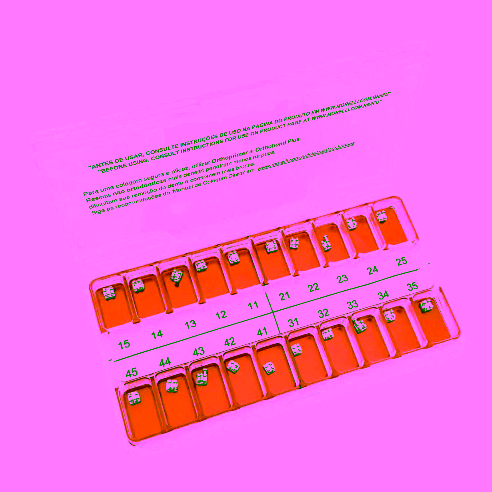 Kit de Brackets 01 caso Prescripción Edgewise Slim .022" Gancho Can.