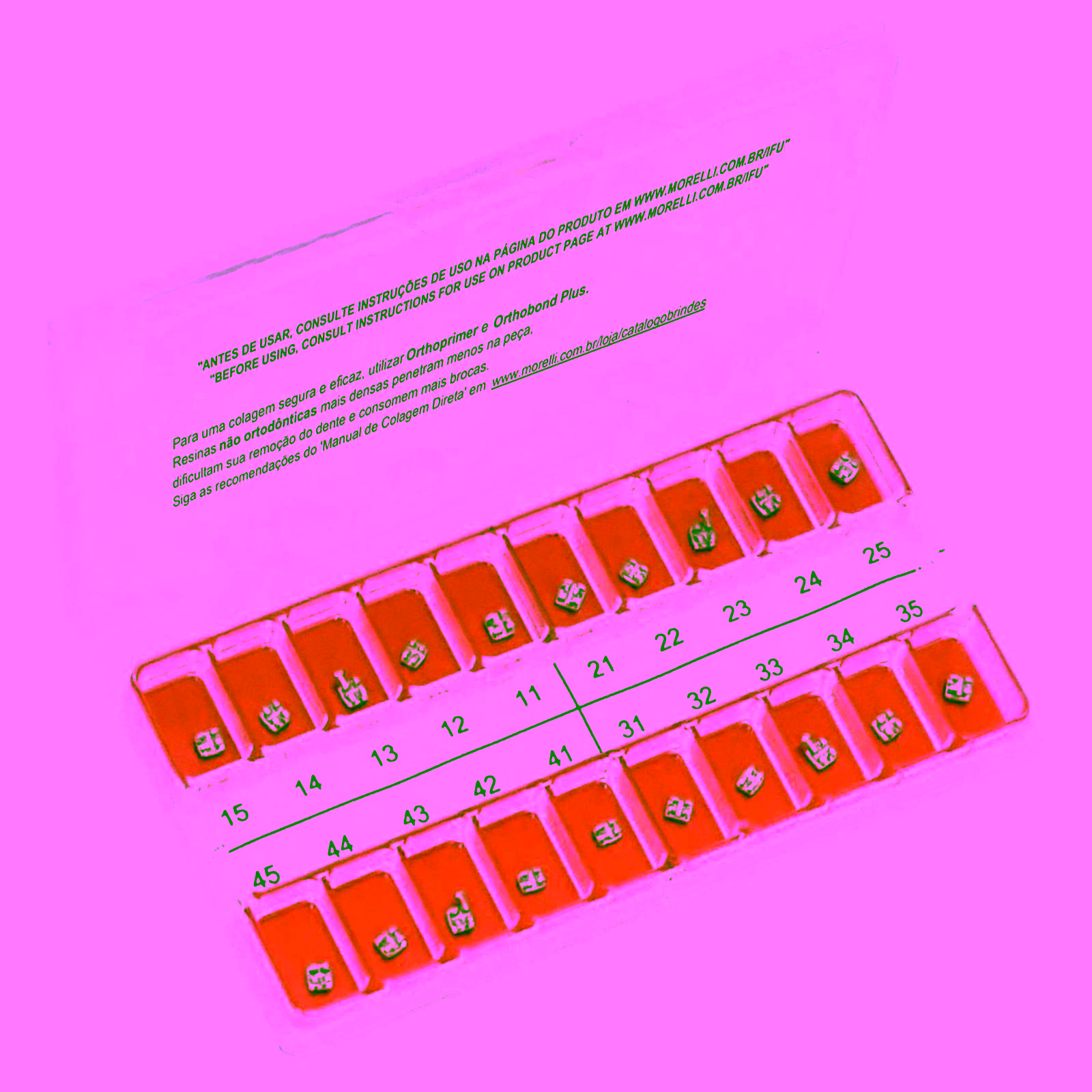 Kit de Brackets 01 caso Prescripción Edgewise Slim Max .022" Gancho Can.