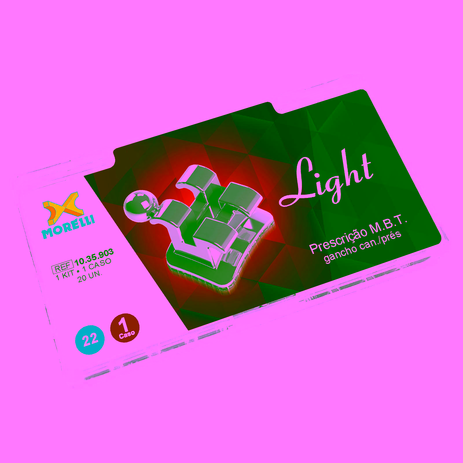 Kit de Brackets 01 caso Prescripción M.B.T. Light .022" Gancho Can./Prés