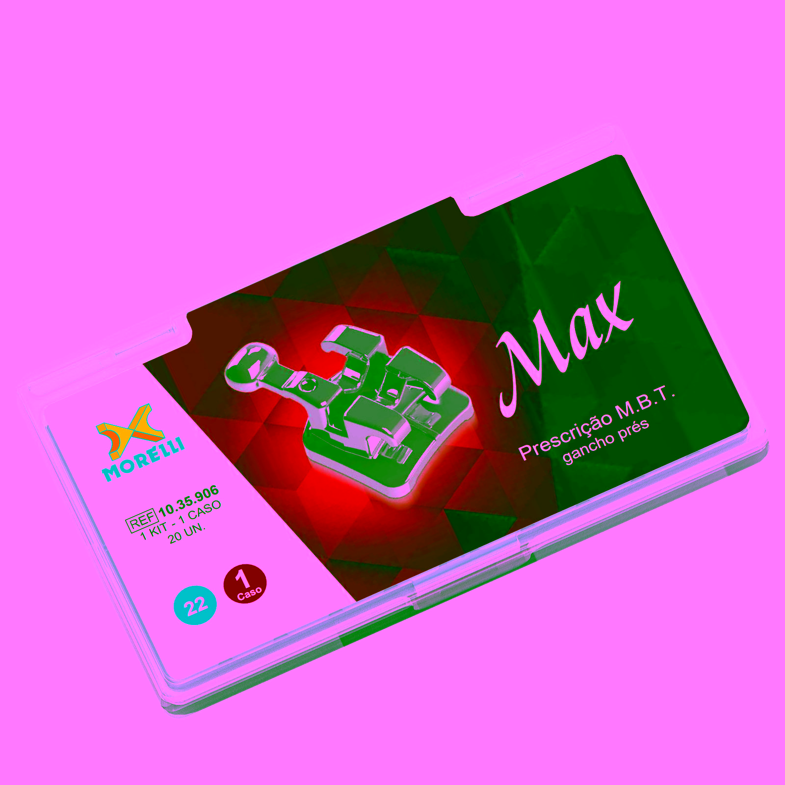 Kit de Brackets 01 caso Prescripción M.B.T. Max .022" Gancho Prés