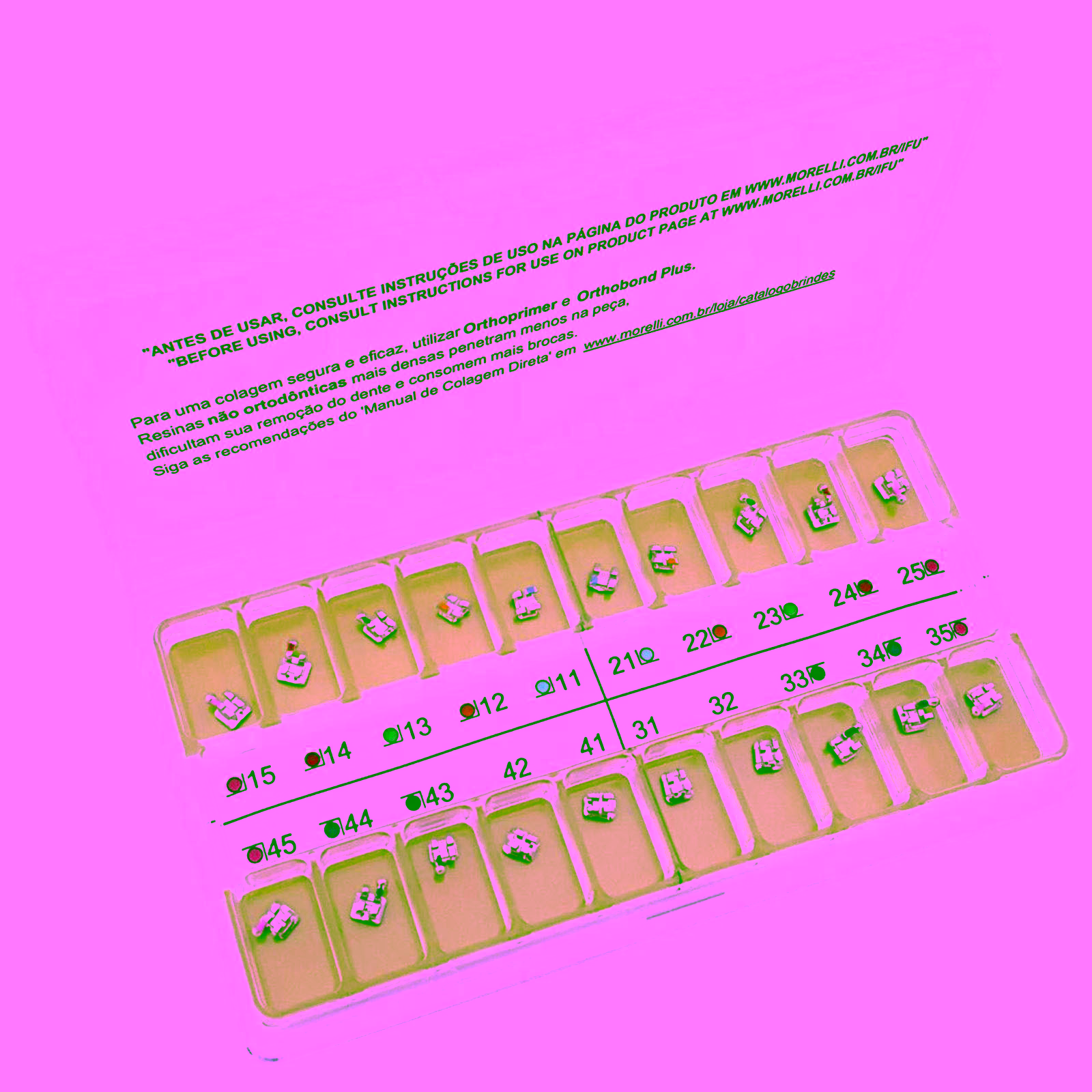 Kit de Brackets 01 caso Prescripción Ricketts Actual .018" Gancho Can./Prés