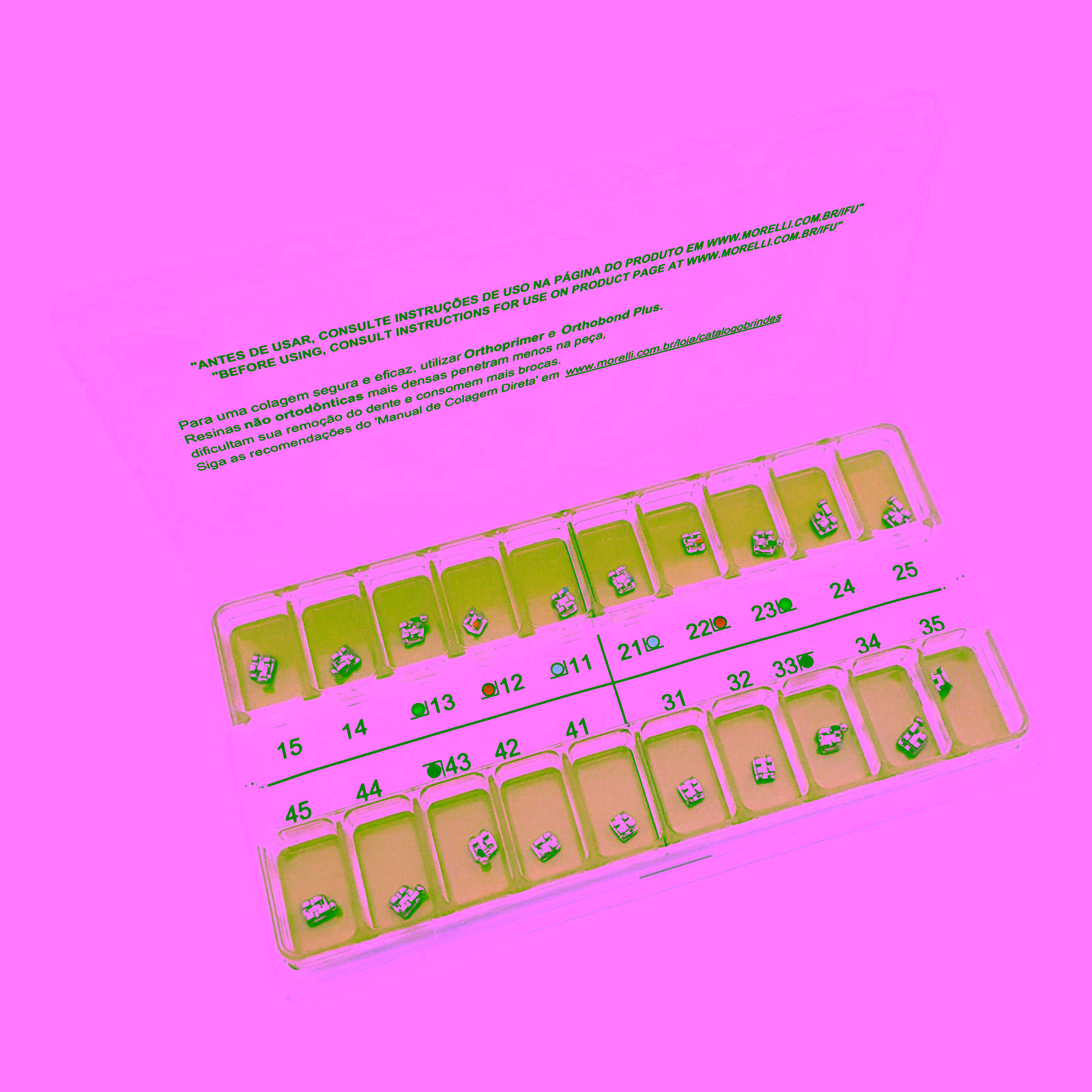 Kit de Brackets 01 caso Prescripción Ricketts Slim .018" Gancho Can./Prés