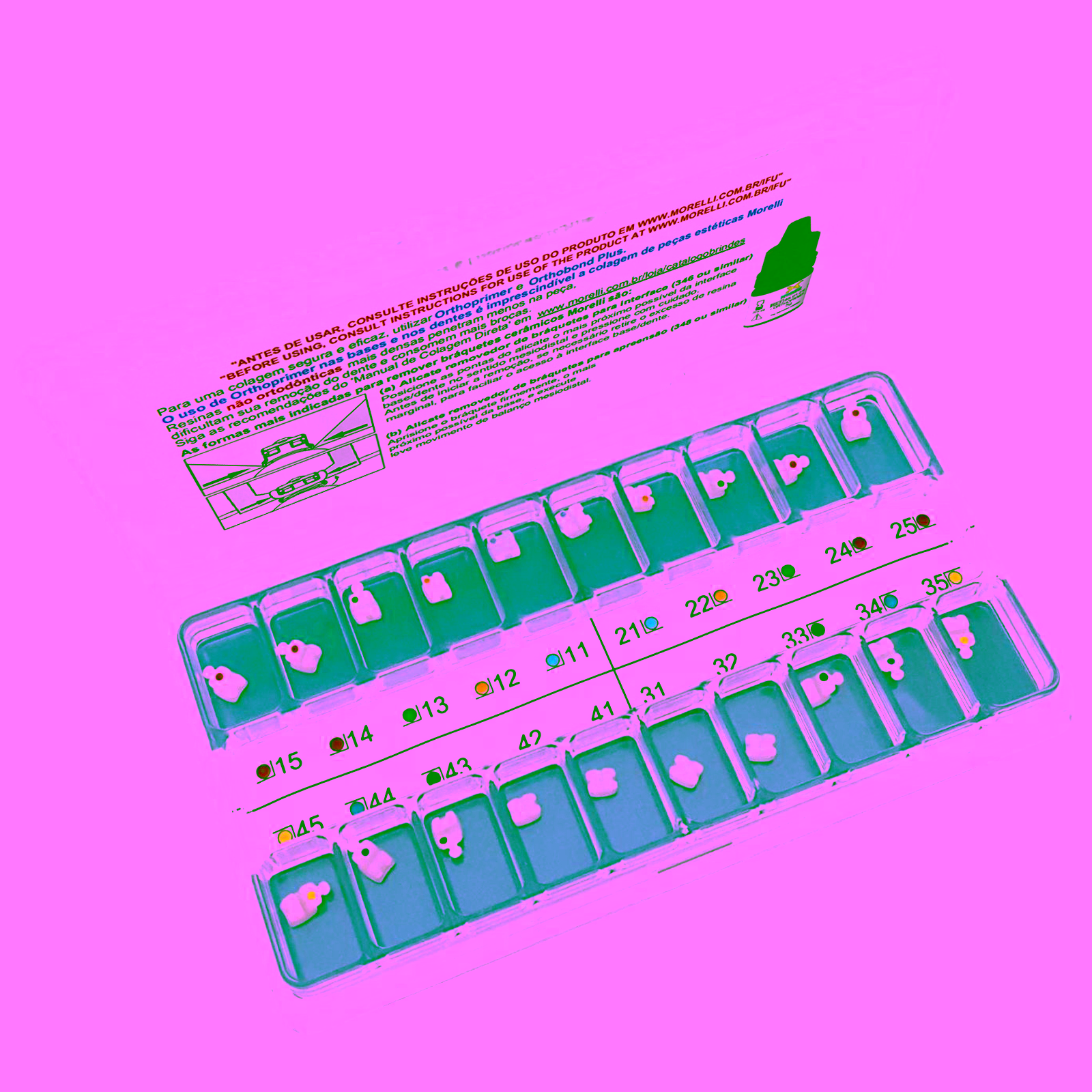 Kit de Brackets 01 caso Prescripción Roth Ceramic .022" Gancho Can./Prés
