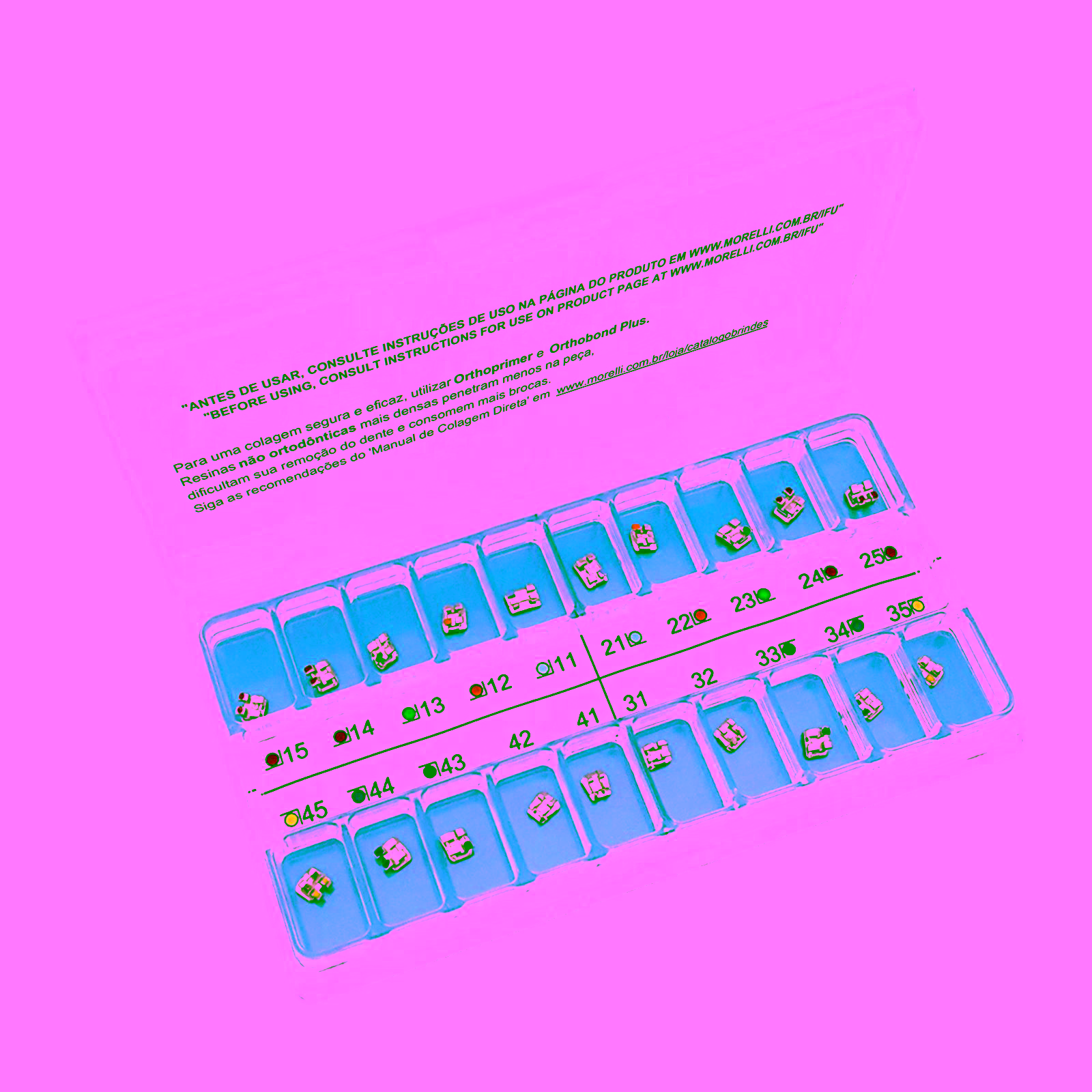 Kit de Brackets 01 caso Prescripción Roth Standard .022" Can. 13° Ang.