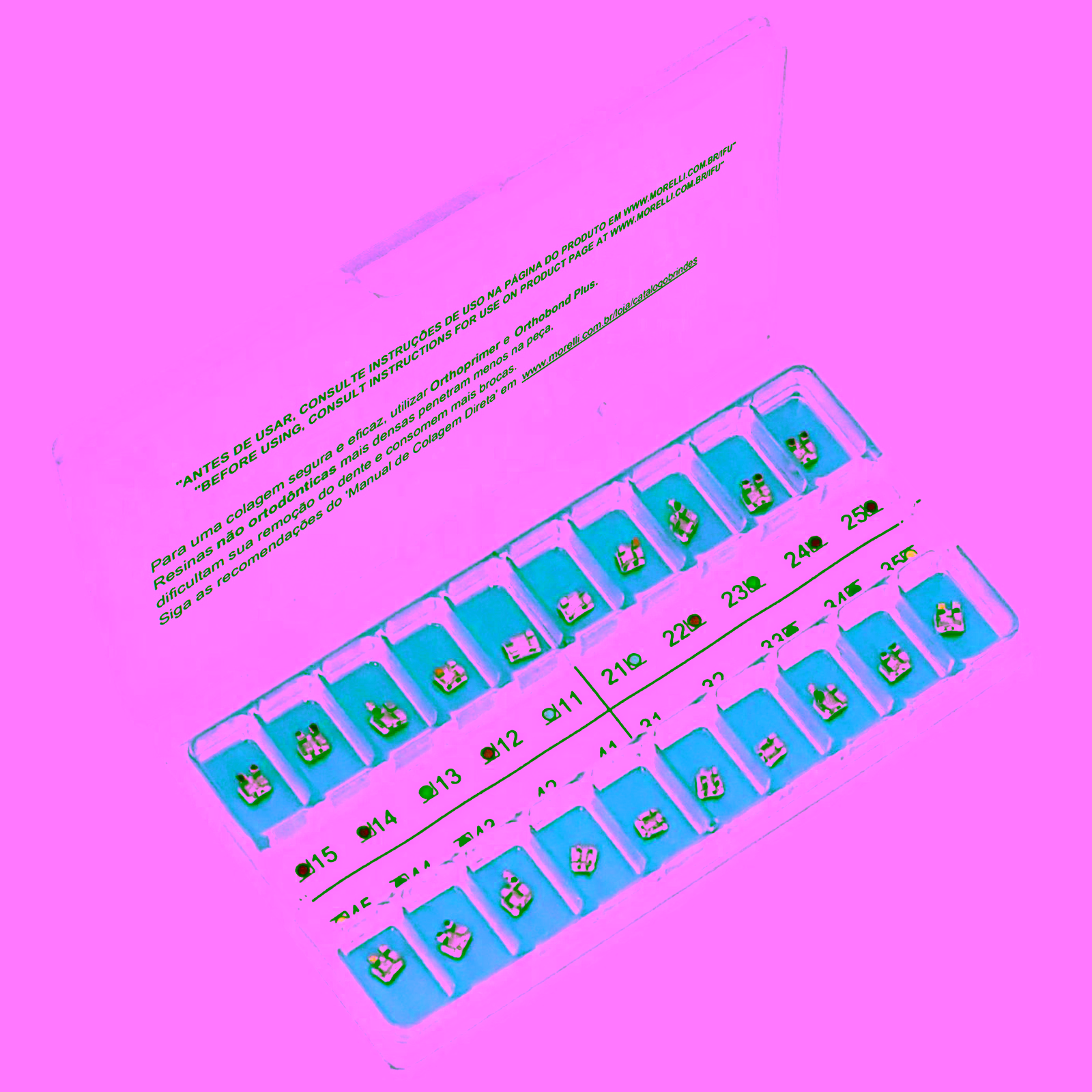 Kit de Brackets 01 caso Prescripción Roth Standard .018" Can. 13° Ang. Gancho Can.