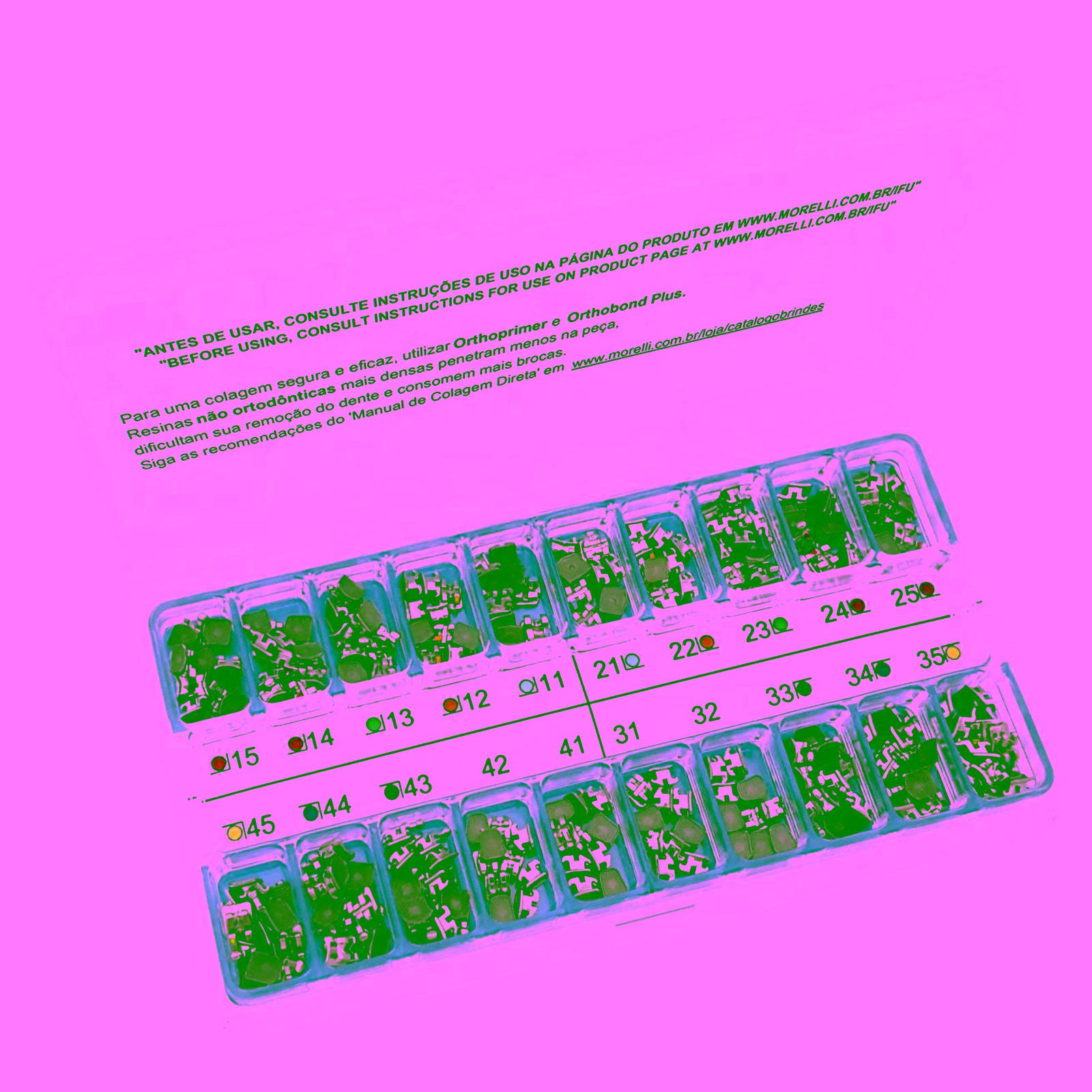 Kit de Brackets 10 casos Prescrpición Roth Max .018" Can. 13° Ang. Gancho Can./Prés