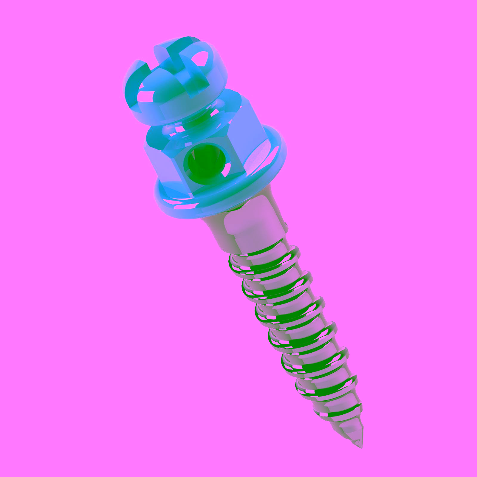 Mini Tornillo Ortodóncico Cabeza de Bracket Antihorario (Long.: 6mm Transm.: 1mm Ø1.5mm)